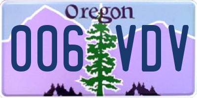OR license plate 006VDV