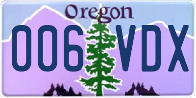 OR license plate 006VDX