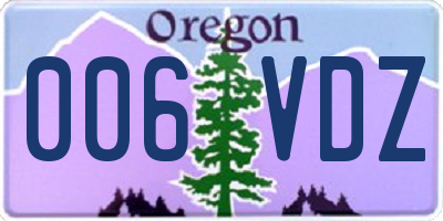OR license plate 006VDZ