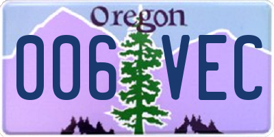 OR license plate 006VEC