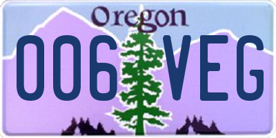 OR license plate 006VEG