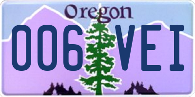 OR license plate 006VEI