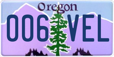OR license plate 006VEL