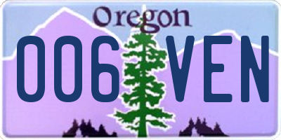 OR license plate 006VEN