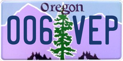 OR license plate 006VEP