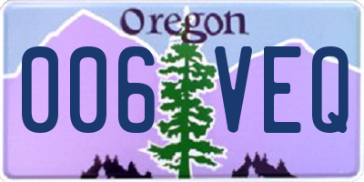 OR license plate 006VEQ