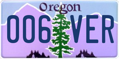OR license plate 006VER