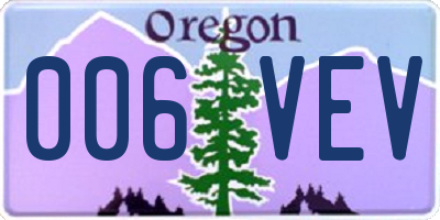OR license plate 006VEV