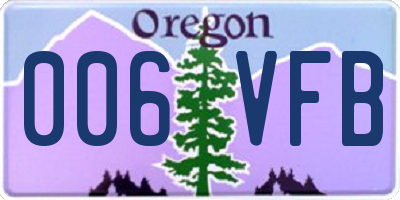 OR license plate 006VFB