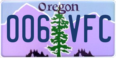 OR license plate 006VFC