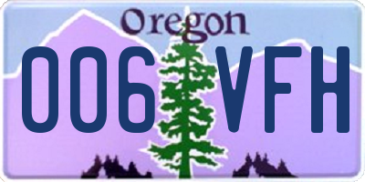 OR license plate 006VFH