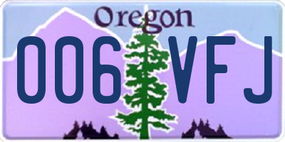 OR license plate 006VFJ