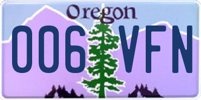 OR license plate 006VFN