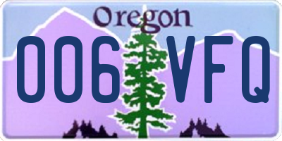 OR license plate 006VFQ