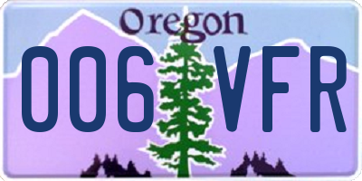 OR license plate 006VFR