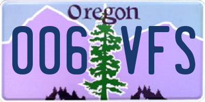 OR license plate 006VFS