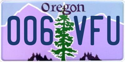 OR license plate 006VFU