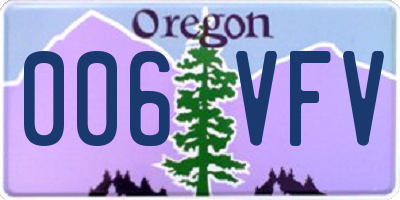 OR license plate 006VFV