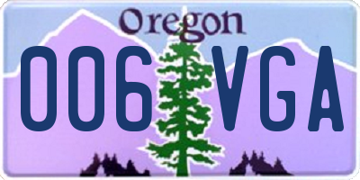 OR license plate 006VGA