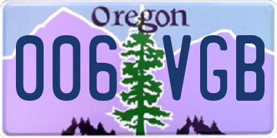 OR license plate 006VGB