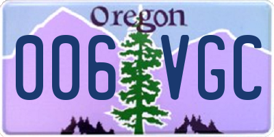 OR license plate 006VGC