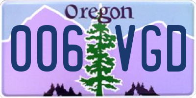 OR license plate 006VGD