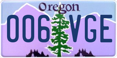 OR license plate 006VGE