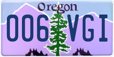 OR license plate 006VGI
