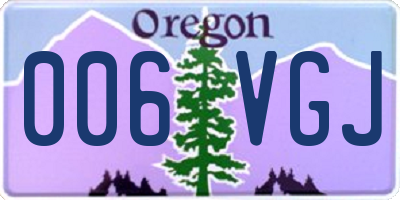 OR license plate 006VGJ