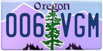 OR license plate 006VGM