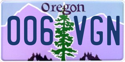 OR license plate 006VGN