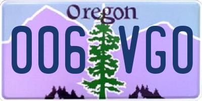 OR license plate 006VGO