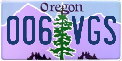 OR license plate 006VGS