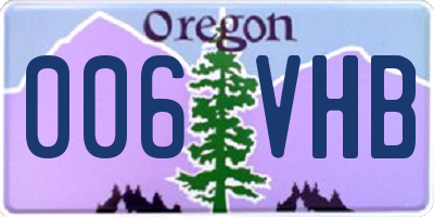 OR license plate 006VHB