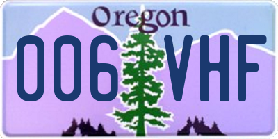 OR license plate 006VHF