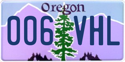 OR license plate 006VHL
