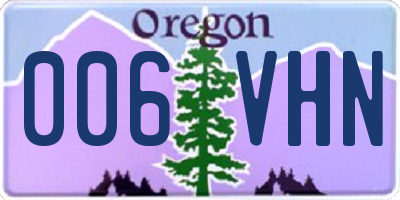 OR license plate 006VHN