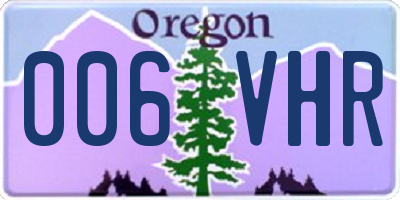 OR license plate 006VHR