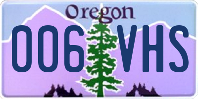 OR license plate 006VHS