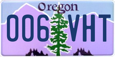 OR license plate 006VHT
