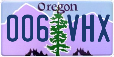 OR license plate 006VHX
