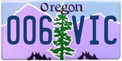 OR license plate 006VIC