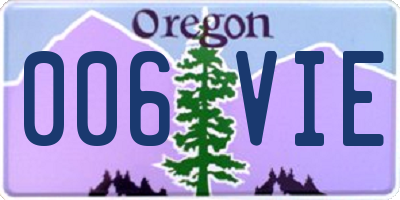 OR license plate 006VIE