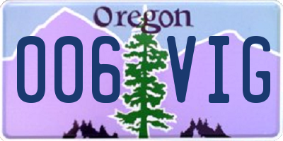 OR license plate 006VIG