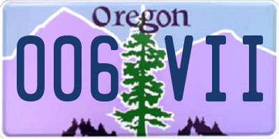 OR license plate 006VII