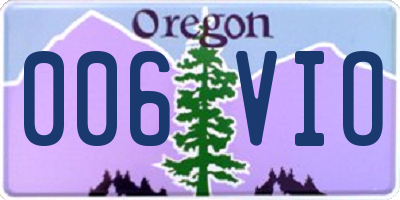 OR license plate 006VIO