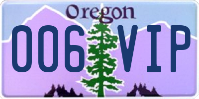 OR license plate 006VIP