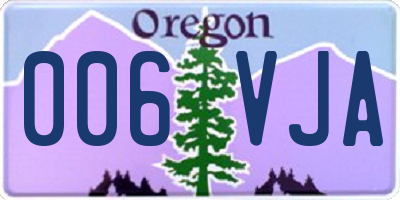 OR license plate 006VJA
