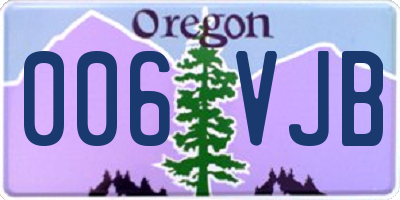 OR license plate 006VJB