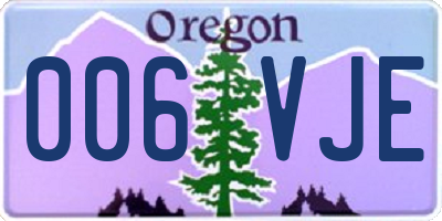 OR license plate 006VJE